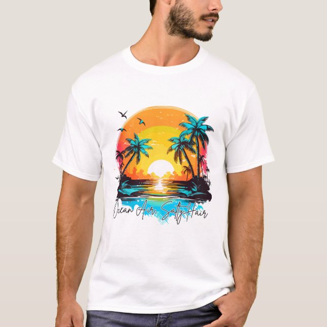 Ocean Escape – Salty Hair Sunset Tee (Front)