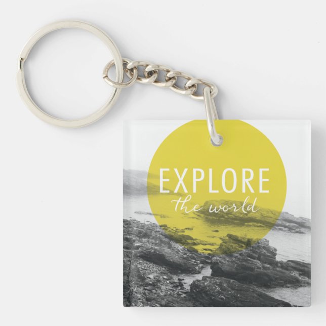 Ocean | Explore The World Quote Key Ring (Front)