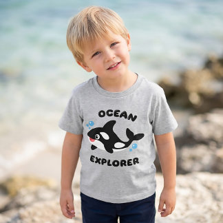 Ocean Explorer Orca Cartoon T-Shirt for Boys