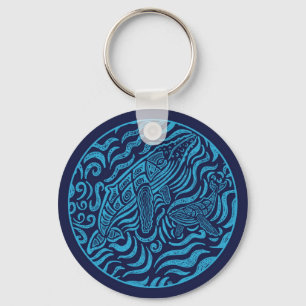 Ocean Family Humpback Whales Keychain
