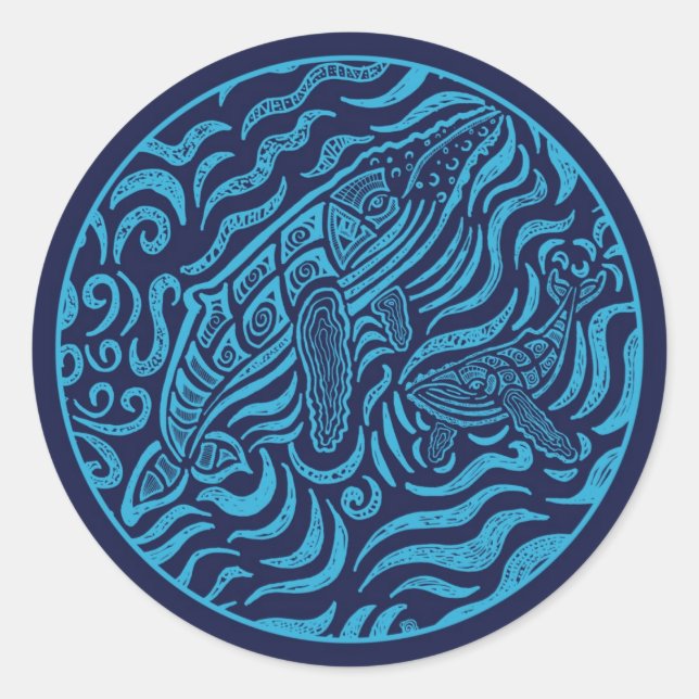 Ocean Family Humpback Whales Sticker (Front)