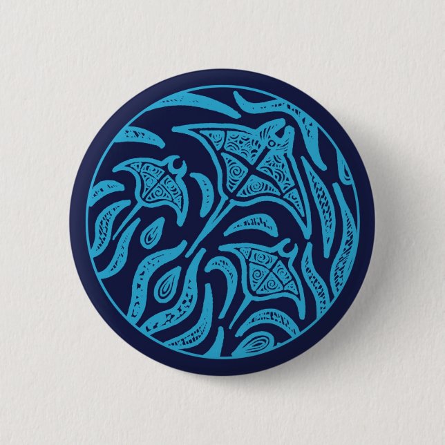 Ocean Family Manta Rays Button (Front)