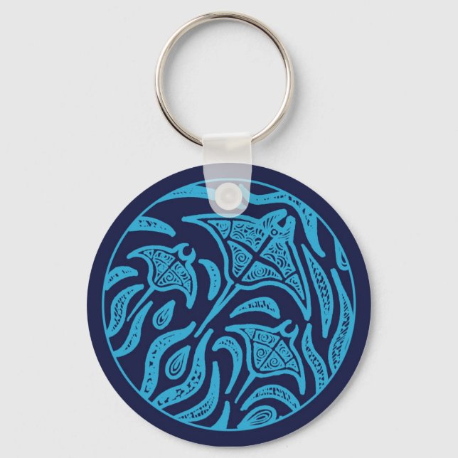 Ocean Family Manta Rays Key Ring (Front)