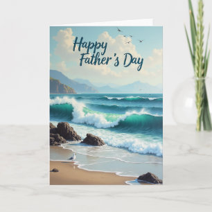 Ocean Fathers Day Waves Card