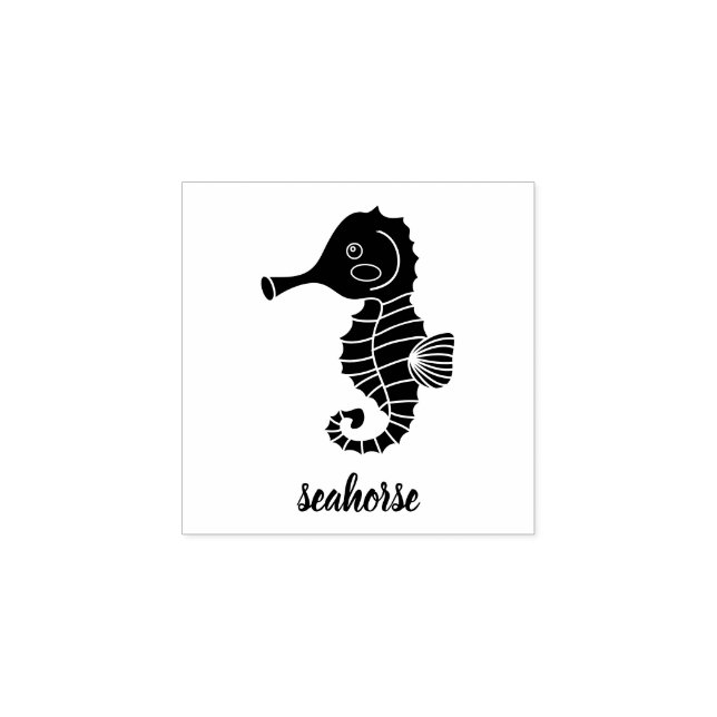 Ocean Fish Silhouette Baby Seahorse Rubber Stamp (Imprint)