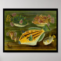 Ocean Fish Yellow Green Blue Art Print