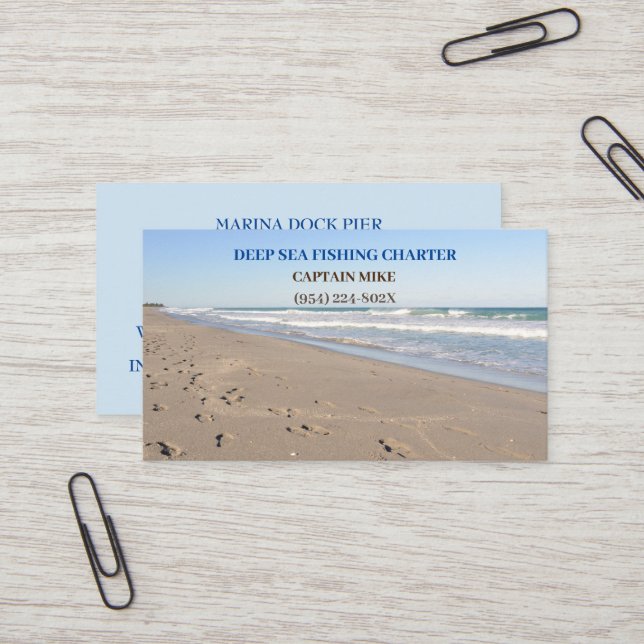 Ocean Fishing charter business card (Front/Back In Situ)