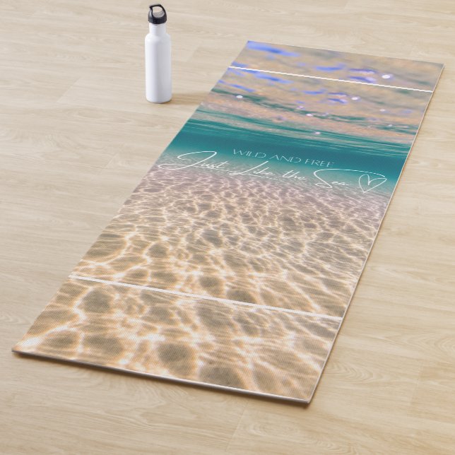 Ocean Floor Wild and Free Summer Beach  Yoga Mat (In Situ)