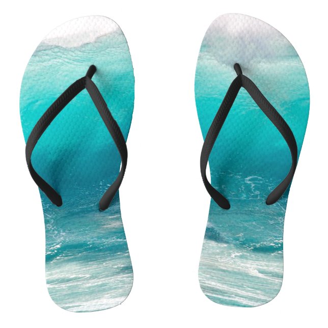 Ocean Flops Custom Surfing Wave Template Flip Flops (Footbed)