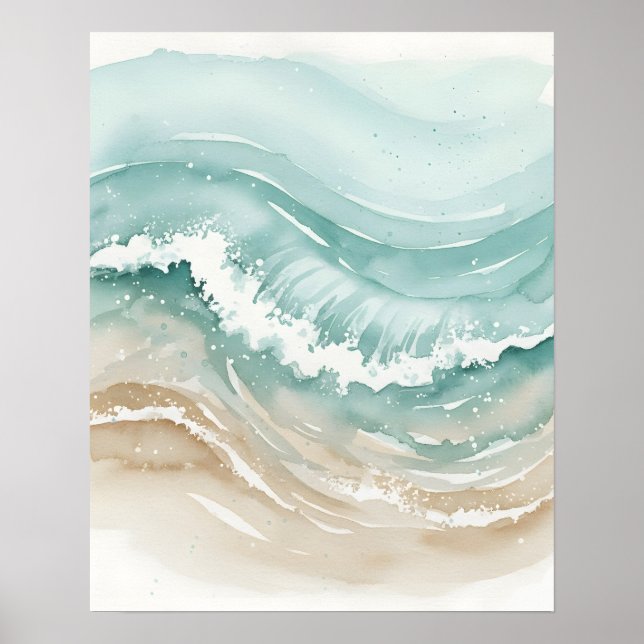 Ocean Flow Abstract Bathroom Wall Art (Front)