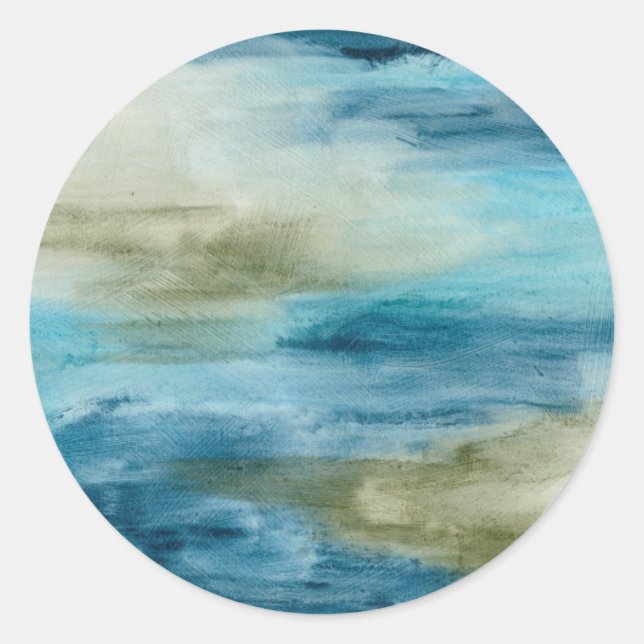 Ocean Flow II Classic Round Sticker (Front)