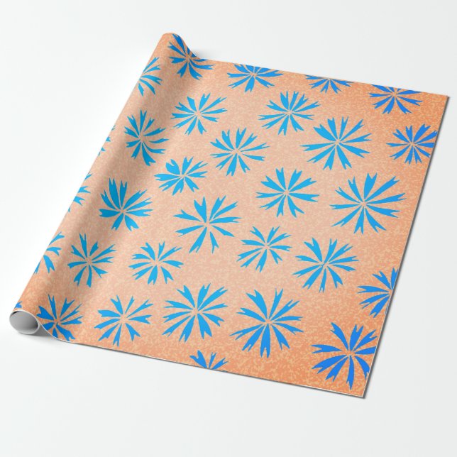 Ocean Flower Wrapping Paper (Unrolled)