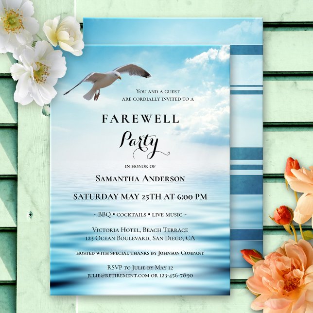 Ocean Freedom Farewell Retirement Party Invitation (Creator Uploaded)