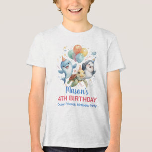 Ocean Friends Birthday T-Shirt Tri-Blend Shirt