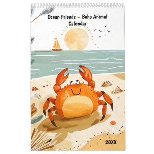 Ocean Friends – Boho Animal Calendar