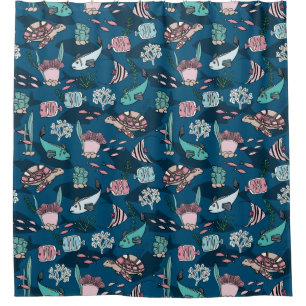 Ocean Friends kids pattern Shower Curtain