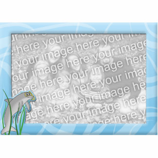 Ocean Fun Dolphin Picture Frame Photo Sculpture Magnet
