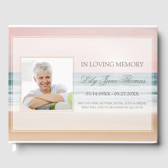 Ocean Funeral Guest Book | In Loving Memory (Front)