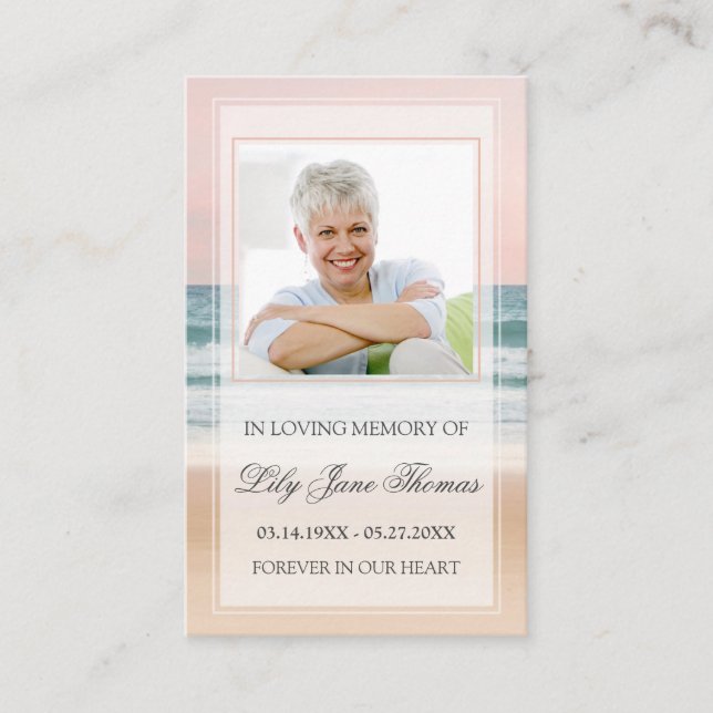 Ocean Funeral Prayer Card | In Loving Memory (Front)
