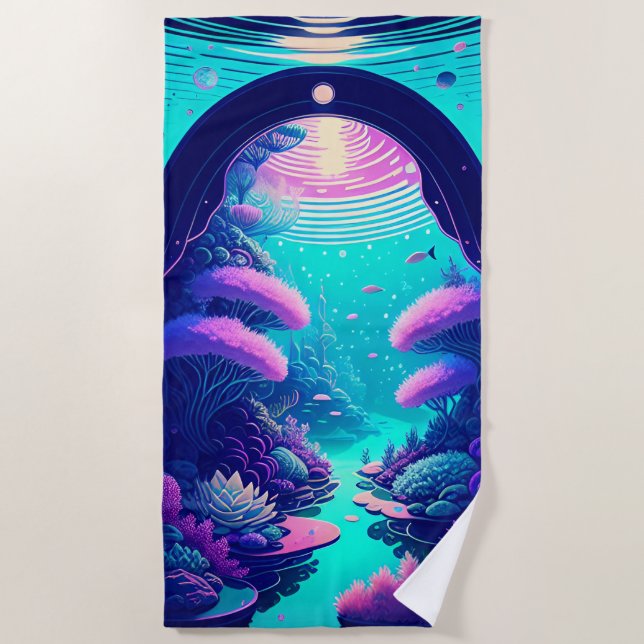 Ocean Garden Beach Towel (Front)