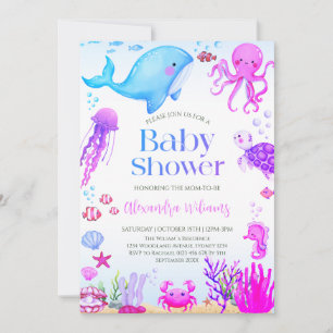 Ocean Girl Baby Shower Invitation
