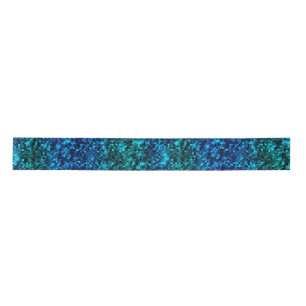 Ocean Glamour Blue and Green Glitter Satin Ribbon