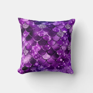 Ocean Glamour Colourful Fish Scales Pattern Cushion
