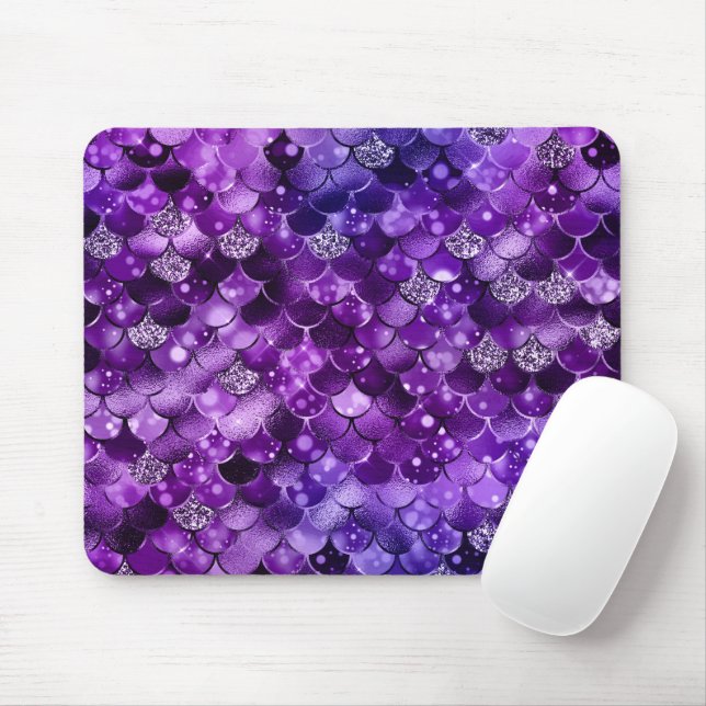 Ocean Glamour Colourful Fish Scales Pattern Mouse Mat (With Mouse)