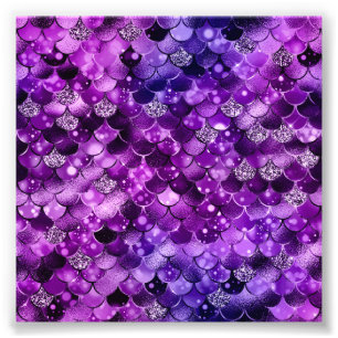 Ocean Glamour Colourful Fish Scales Pattern Photo Print