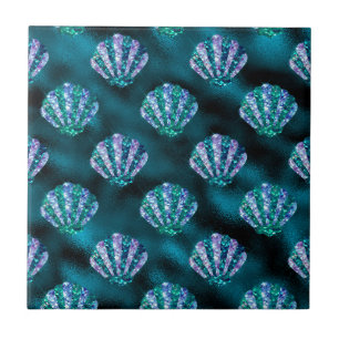 Ocean Glamour Colourful Oyster Pattern Tile