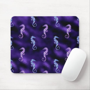 Ocean Glamour Colourful Sea Horse Pattern Mouse Mat