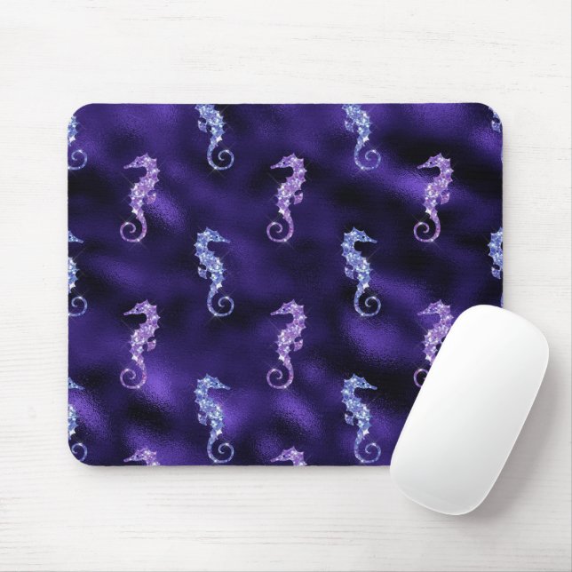 Ocean Glamour Colourful Sea Horse Pattern Mouse Mat (With Mouse)