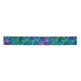 Ocean Glamour Metallic Blue Purple & Green Glitter Satin Ribbon