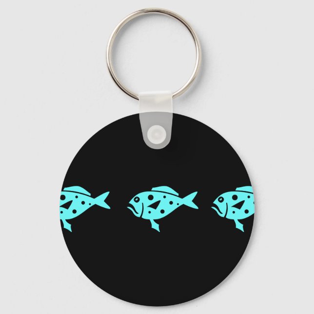 Ocean Glow_Aqua Blue Grouper Key Ring (Front)