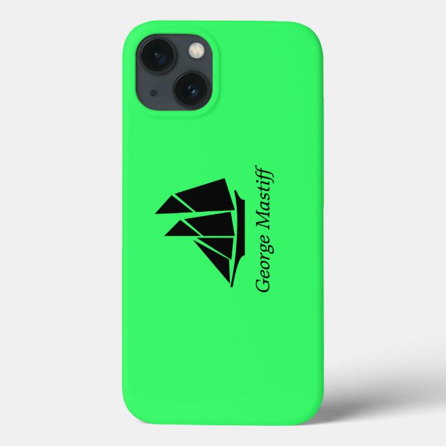 Ocean Glow_Black-on-Green Clipper Ship_personalize Case-Mate iPhone Case (Back)