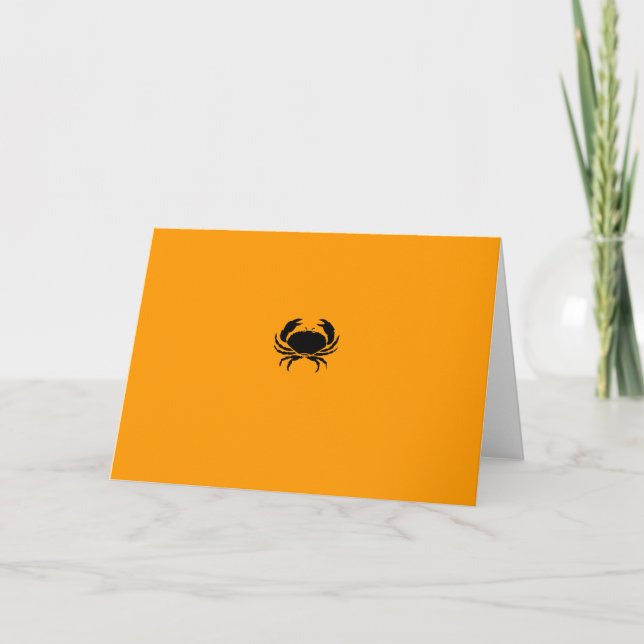 Ocean Glow_Black-on-Orange Crab Card (Front)