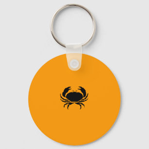 Ocean Glow_Black-on-Orange Crab Key Ring