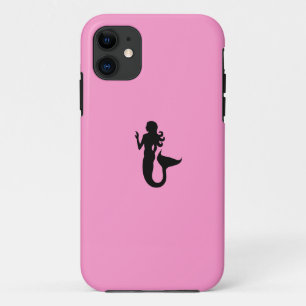 Ocean Glow_Black-on-Pink Mermaid iPhone 11 Case
