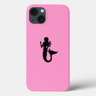 Ocean Glow_Black-on-Pink Mermaid iPhone 13 Case