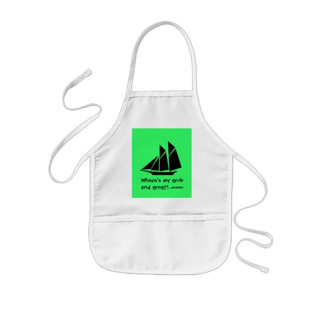 Ocean Glow_Clipper "Grub & Grog" Kids Apron (Front)