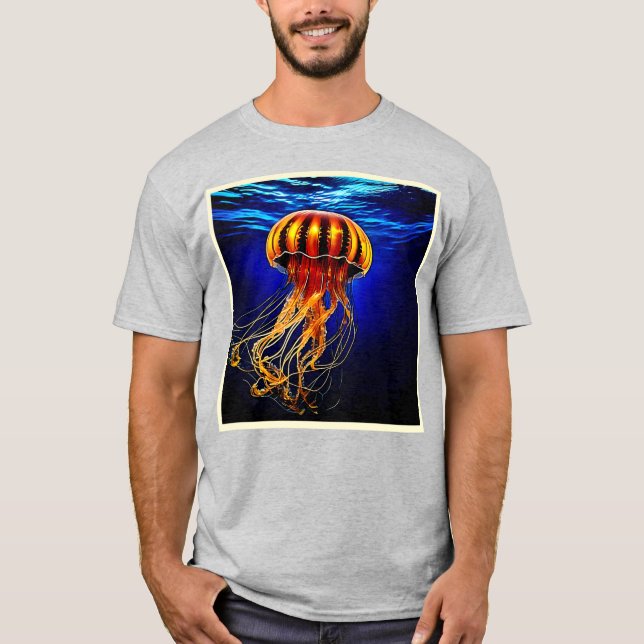 Ocean Glow Jelly Design T-Shirt (Front)