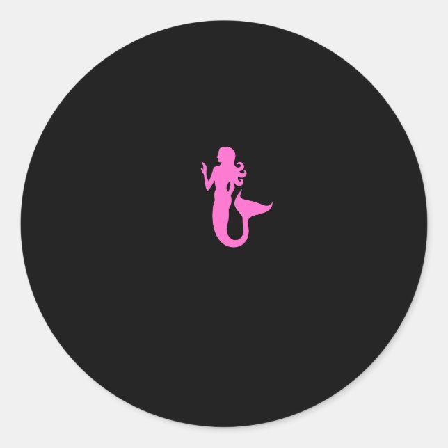 Ocean Glow_Pink Mermaid Classic Round Sticker (Front)
