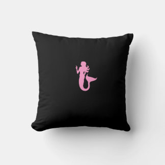 Ocean Glow_Pink-on-Black, Black-on-Pink Mermaid Cushion