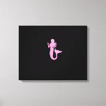 Ocean Glow_Pink-on-Black Mermaid Canvas Print<br><div class="desc">If you're feeling creative, you can also change the size, placement, colour, and even the number of mermaids. Just click "Customise it" and let the fun begin! Using the design tool options above to your right it's easy to select an ideal "size" for your canvas wrap, then choose your "frame...</div>
