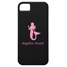 Ocean Glow_Pink-on-Black Mermaid_personalized