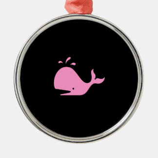 Ocean Glow_Pink-on-Black Whale necklace Metal Tree Decoration