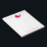 Ocean Glow_Red Whale personalised Notepad<br><div class="desc">It's no fluke! If you're feeling creative,  you can change the size and position of whale,  or the background colour.  Just click "Customise it" and let the fun begin!</div>