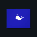 Ocean Glow_White-on-Blue Whale Canvas Print<br><div class="desc">If you're feeling creative, you can change the size and position of whale, or the background colour. Just click "Customise it" and let the fun begin! Using the design tool options above to your right it's easy to select an ideal "size" for your canvas wrap, then choose your "frame thickness,...</div>