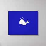 Ocean Glow_White-on-Blue Whale Canvas Print<br><div class="desc">If you're feeling creative, you can change the size and position of whale, or the background colour. Just click "Customise it" and let the fun begin! Using the design tool options above to your right it's easy to select an ideal "size" for your canvas wrap, then choose your "frame thickness,...</div>