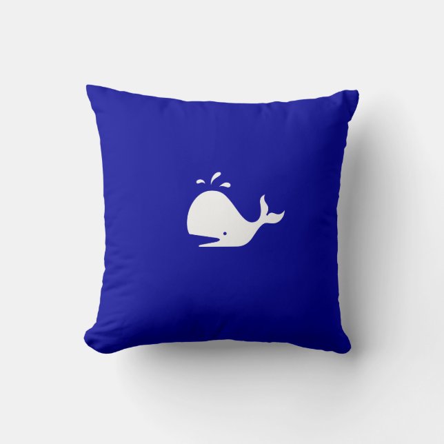 Ocean Glow_White-on-Blue Whale Cushion (Front)